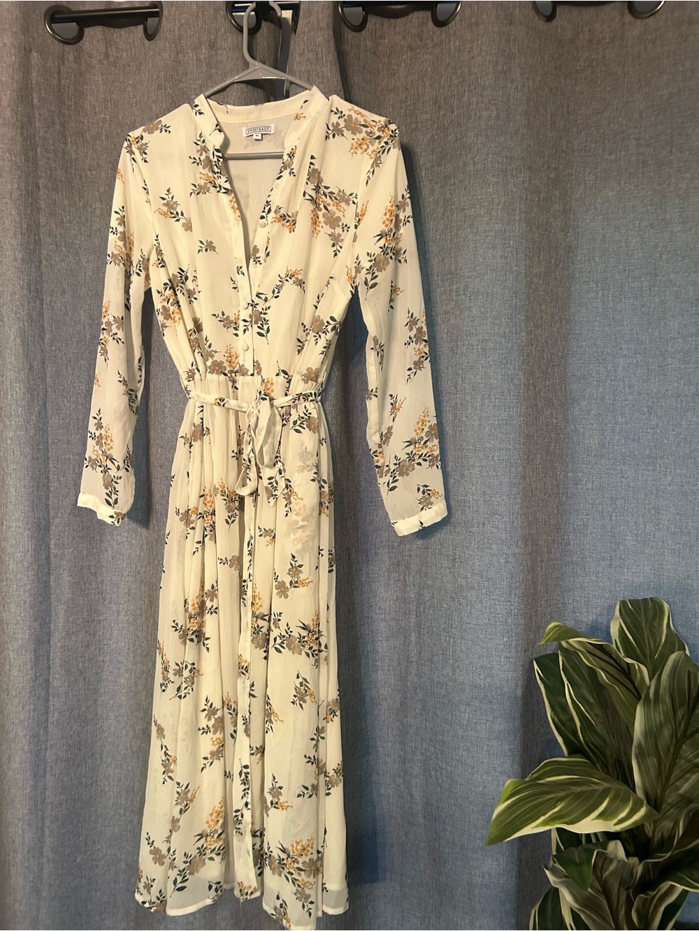 Floral Cream Tie-Waist Maxi Dress - Windsor